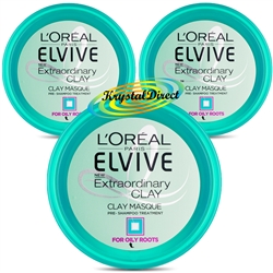 3x Loreal Elvive Extraordinary Clay Masque Pre Shampoo Treatment