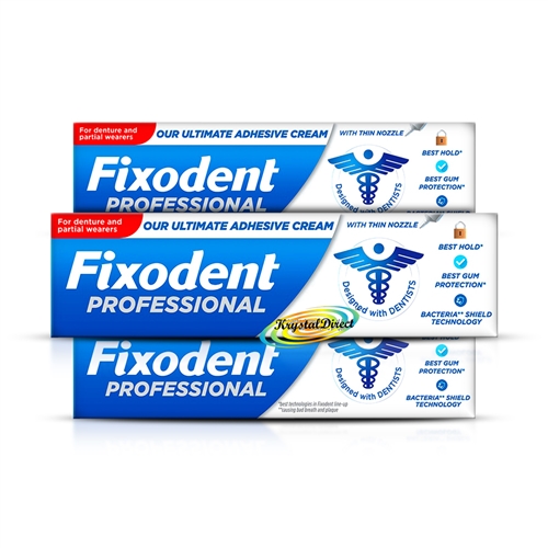 3x Fixodent Professional Ultimate Denture Adhesive Cream 40g Denture &  Partial