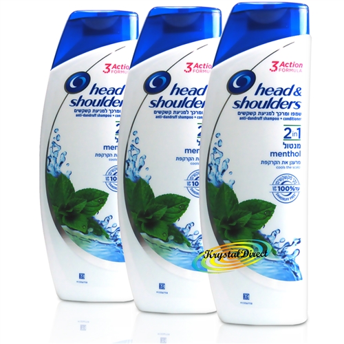 3x Head & Shoulders Menthol 2 In 1 Anti-dandruff Shampoo Conditioner 400ml