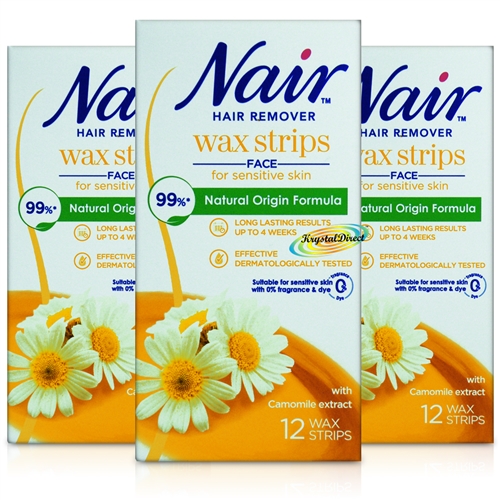 3x Nair Facial Wax Strips 16's