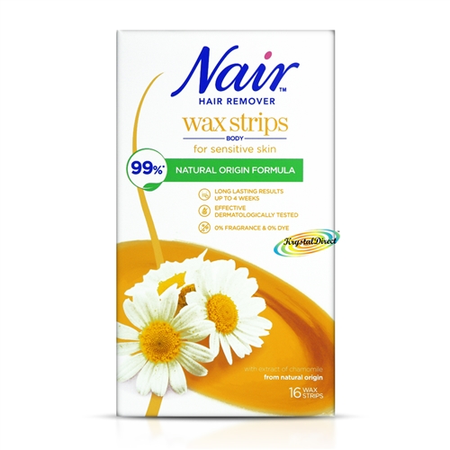 Nair Body Wax Strips Hair Remover for Sensitive Skin 16Pcs with Chamomile