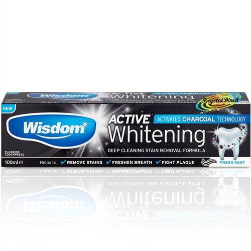 Wisdom Active Whitening Activated Charcoal Toothpaste 100ml